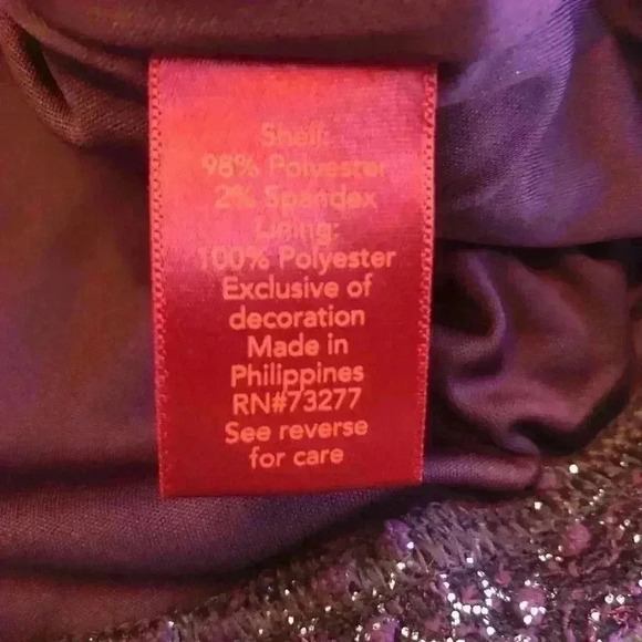 Jennifer Lopez | Berry Colored Sparkle Blouse with Open V Back - Picture 6 of 7